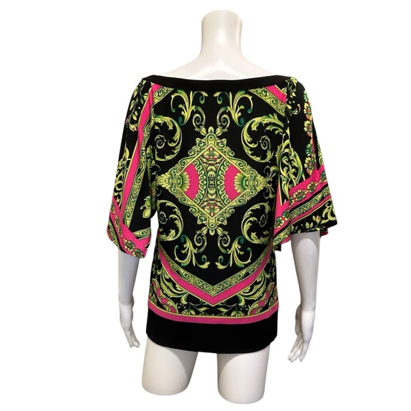 Joseph Ribkoff Bright Pattern Top Size 6 - Picture 6 of 7